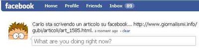 Screenshot di facebook