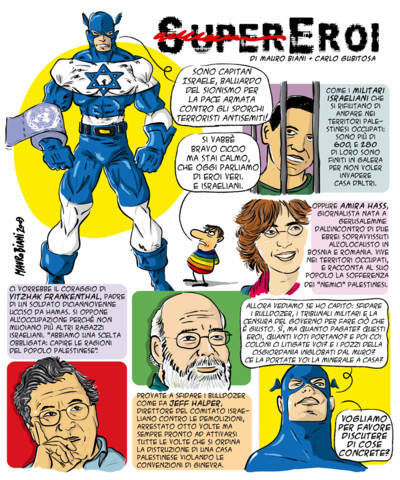 Tavola a fumetti di Mauro Biani e Carlo Gubitosa