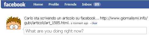 Screenshot di facebook