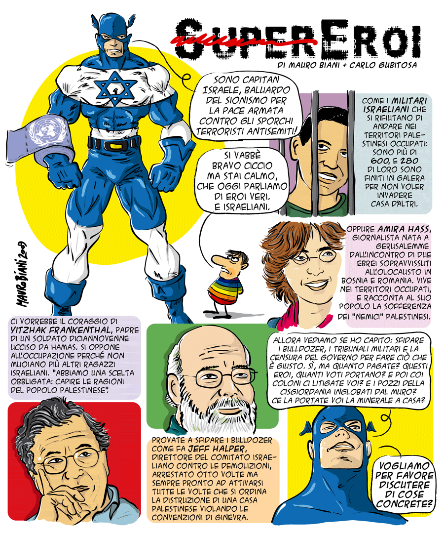 Tavola a fumetti di Mauro Biani e Carlo Gubitosa